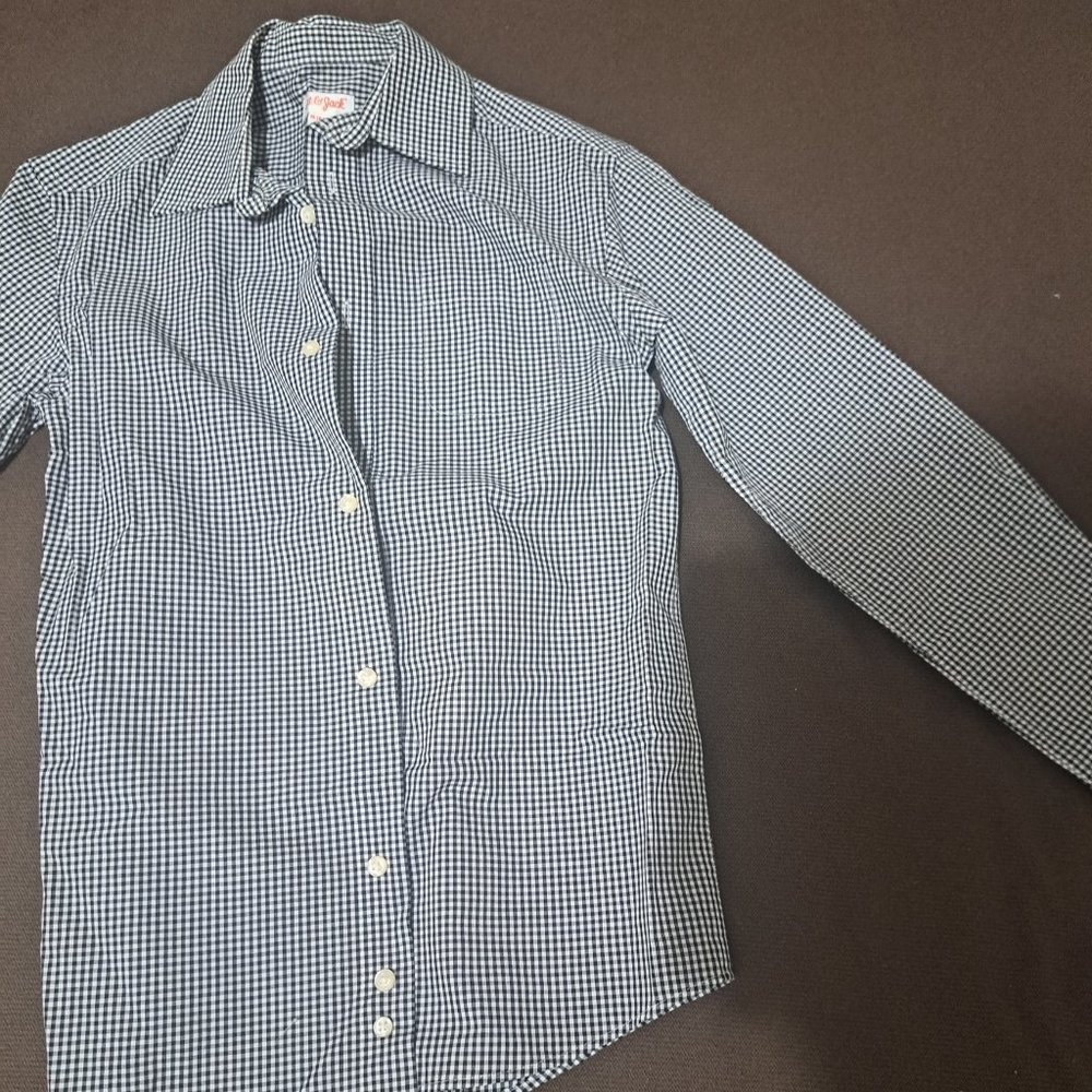 Plaid Black and White Dress Shirt Boys